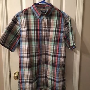 PLAID Chaps Short-Sleeve Button-Up Size M